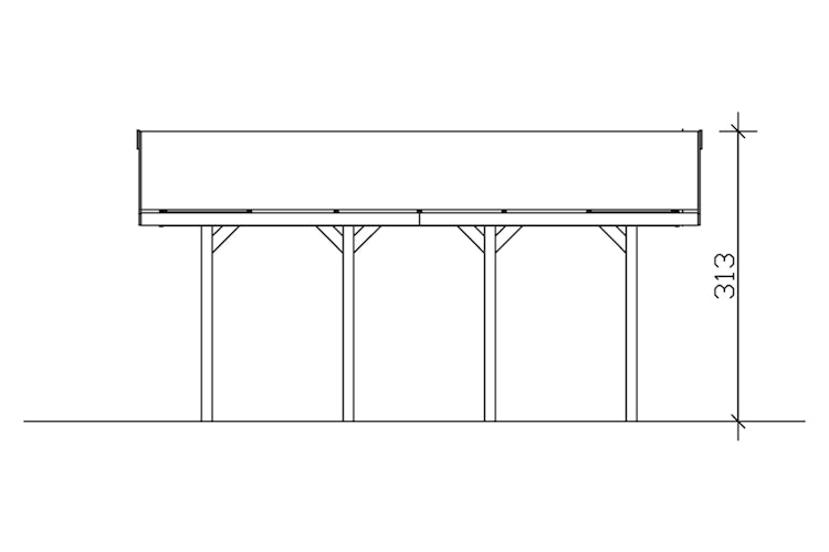 Skan Holz Wallgau - Satteldach Einzelcarport Breite 380 cm