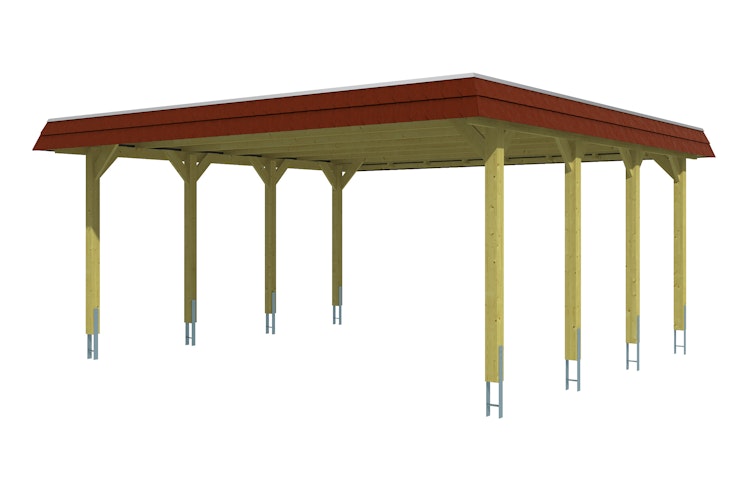 Skan Holz Spreewald - Walmdach Doppelcarport Breite 585 cm