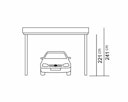 Vorschaubild Skan Holz Friesland - Flachdach Einzelcarport Profil - Breite 397 cm Nadelholz